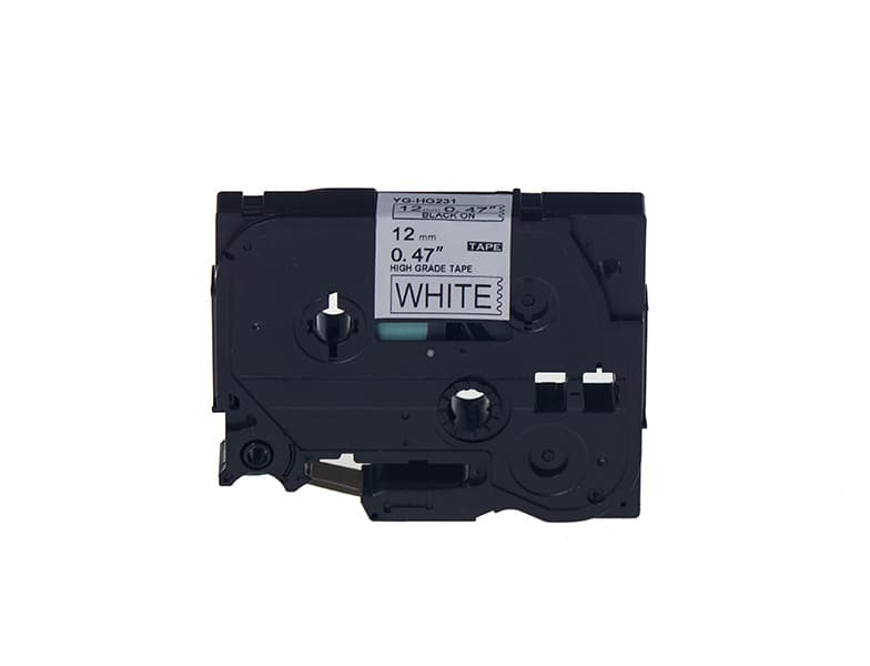BROTHER P-Touch HGE-231 BEYAZ ETIKETE SIYAH YÜKSEK ÇÖZÜNÜRLÜK (12mm x 8m)