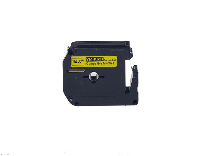 BROTHER P-Touch M09-K621 M-TAPE SARI KAGIT ETIKETE SIYAH (9mm x 8m)