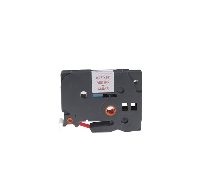 BROTHER P-Touch TZE-132 SEFFAF ETIKETE KIRMIZI (12mm x 8m)