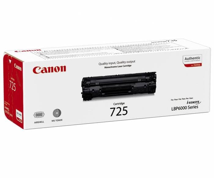 CANON CRG-725 LASER TONER SİYAH 1.600 SAYFA 3484B002