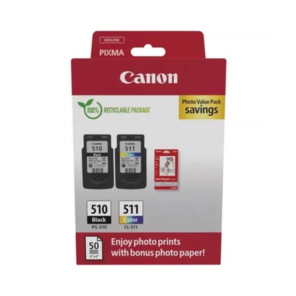 CANON PG-510/CL-511 PHOTO VALUE PACK KAĞIT HEDİYELİ MÜREKKEP KARTUŞ 2 Lİ