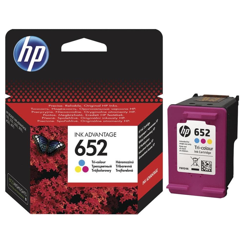 HP F6V24AE No:652 RENKLİ MÜREKKEP KARTUŞ 200 SAYFA