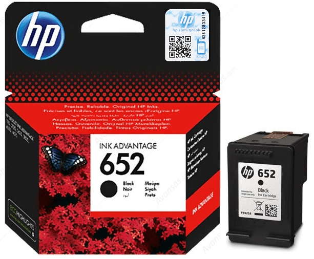 HP F6V25AE No:652 SİYAH MÜREKKEP KARTUŞ 360 SAYFA